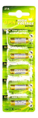 5 Pilhas Baterias 12v A27 Controle Portão Alarme 1