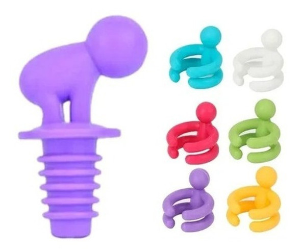 Marcadores De Taça 6 Unidades + Tampa Vinho Silicone 0