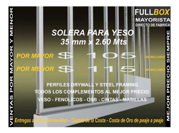 Solera P/ Yeso 35mm/260mts Directo De Fábrica Mejor Precio 1