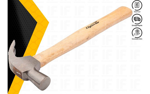 Martelo Unha 20mm Com Cabo De Madeira 1
