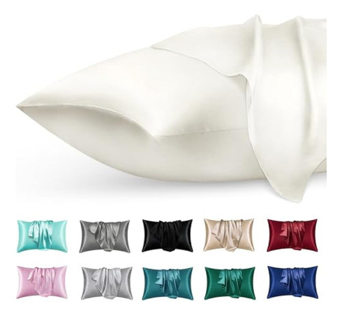 Funda De Almohada De Seda Satinada Para Piel Y 0