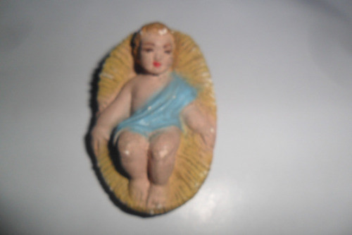 Niño Jesus Cuna Navidad Pesebre Navideño Pasta Yeso Miniatur 0