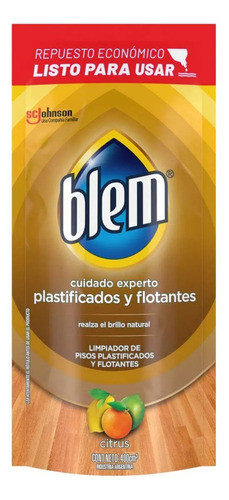 6 Blem Limpiador Pisos Plastificados Y Flotantes X 400cm3 0