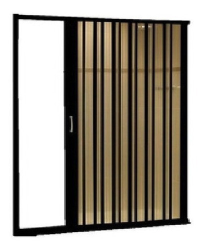 Mampara Baño Plegable Pvc Negra 145 X 1.85 0