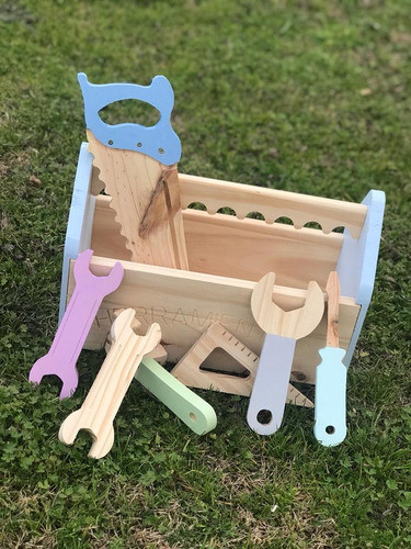 Cajita Herramientas Infantil/juego De Madera/juego Simbolico 0