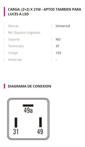 Destellador Electronico Universal Giros Apto Balizas Led 3t 1