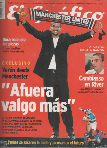 Revista El Grafico * Veron En Manchester  Nº 4267 - Año 2001 0