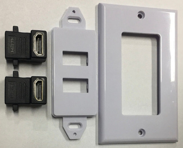 Faceplate Tapa De Pared Doble Hdmi Acodado. Todovision. 1