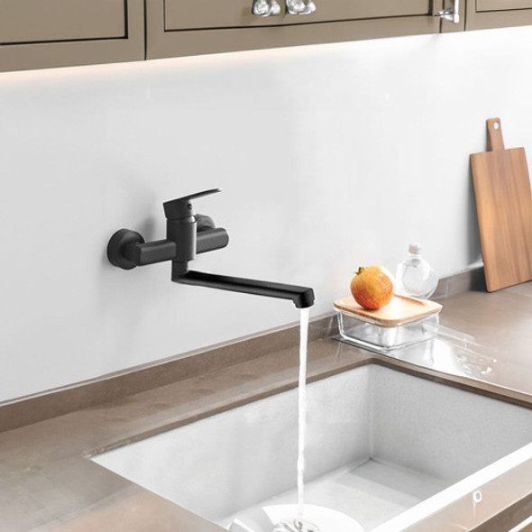 Griferia Cocina Pared Monocomando Negro Mate 1