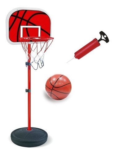 Cesta De Basquete Ajustável Kit Tabela Bola Bomba Rede 0