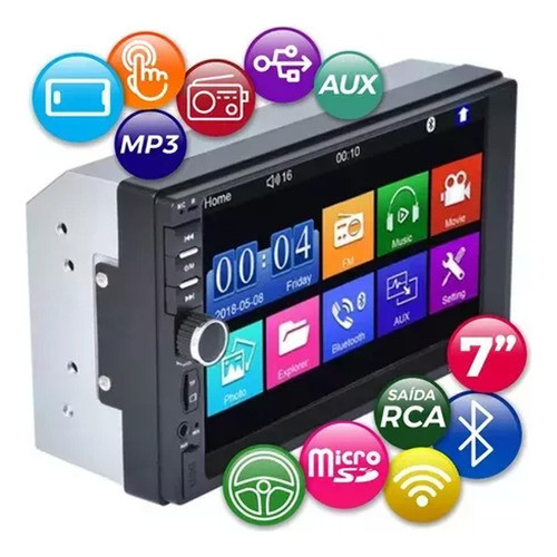 Multimidia Mp5 Tela 7  Capacitiva C/ Espelhamento Ht-5023 1