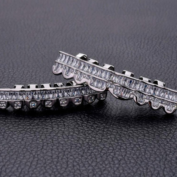 Parrilla Para Dientes Grillz Zircon Full Cristal Baño De Oro 1
