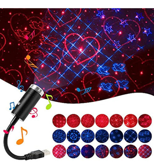Usb Star Night Light, 9 Modos Funcionales | 24 Efectos De Il 0