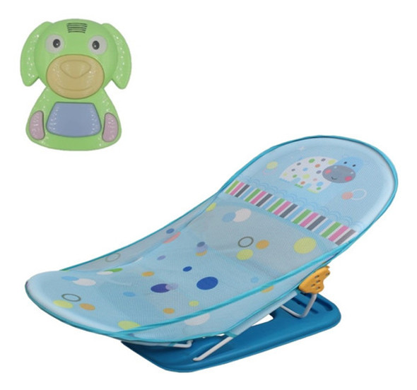 Cadeira Banheira Infantil Bebê 9kg Azul + Dog Musical Baby 0 Cadeira Banheira Infantil Bebê 9kg Azul + Dog Musical Baby 0
