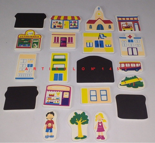 Barrio Personajes Goma Eva Magnéticos Imán Didáctico Bcdfg 1