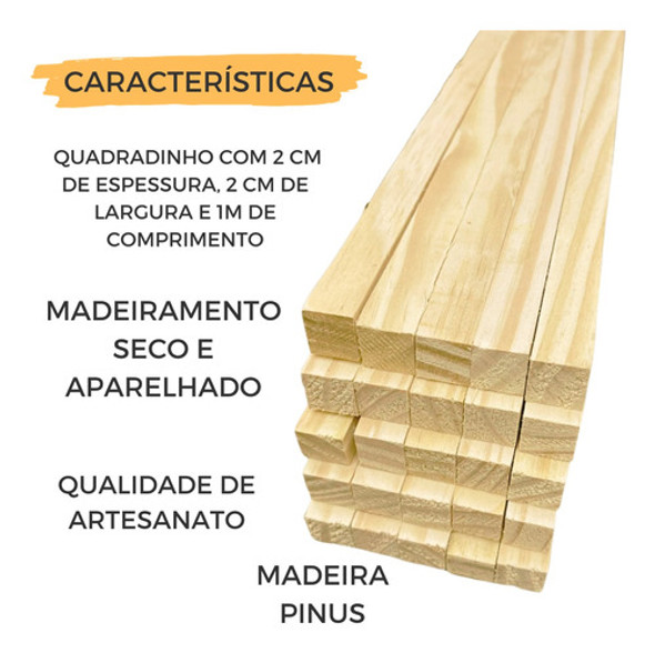 10 Sarrafinho Ripinha Artesanato Madeira Pinus 2cmx2cmx1m 1