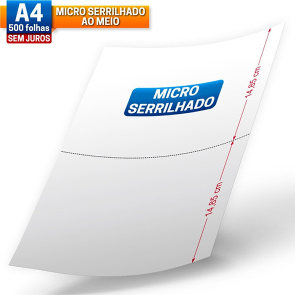 Papel A4 Serrilhado Ao Meio - 500 Folhas 1
