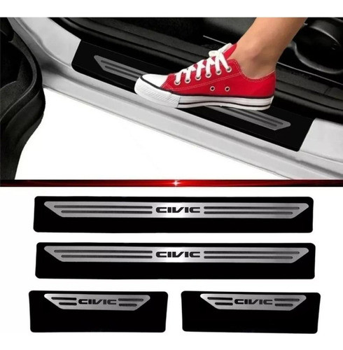 Jogo Soleira Proteção Porta Honda Civic 2012 A 2016 - Inox 1