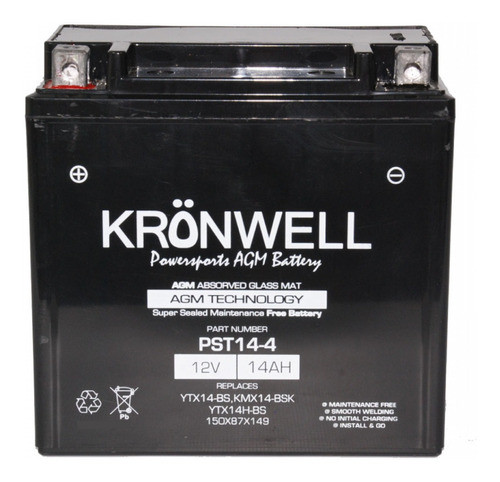 Bateria Moto Gel Kronwell Honda Trx 420 Fourtrax Rancher 4x4 0