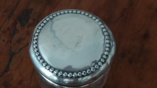 Antiguo Pastillero Inglés Plata Esterlina Y Cristal 1
