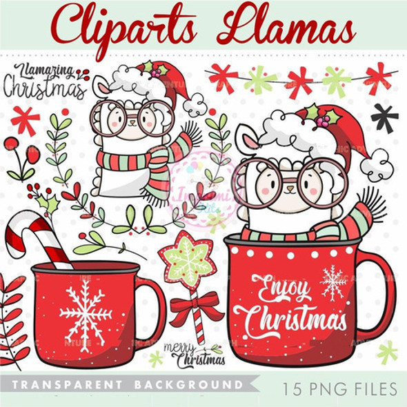 Kit Cliparts Llamas Navidad Imagenes Png Navideños #n110 1