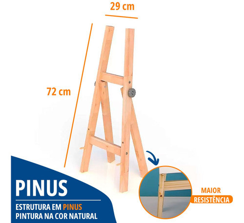Cavalete De Madeira P/ Pintura Profissional Arte +tela 20x20 1