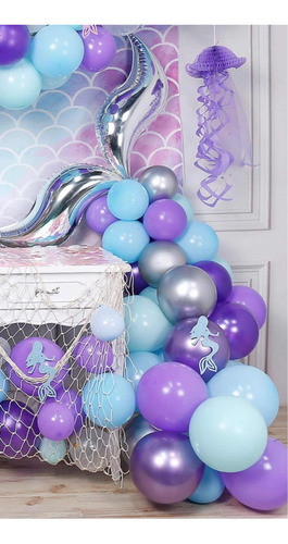 Pack De Globos Y Cinta 120 Piezas Para Armar Cola De Sirena 1
