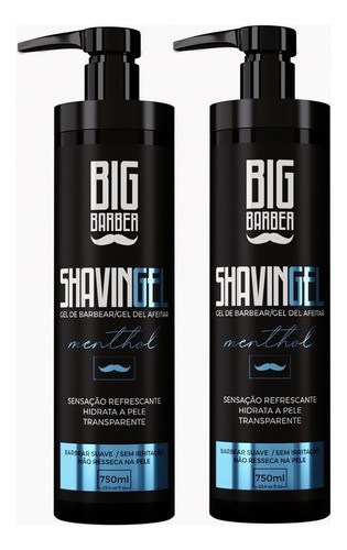Shaving Gel De Barbear Big Barber 750ml Mentol Pezinho 2 Und 0