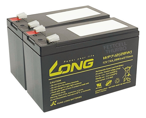 Kit 2bateria Nobreak Long Mt1270 Apc Bz 1200 1500 100% Novas 0