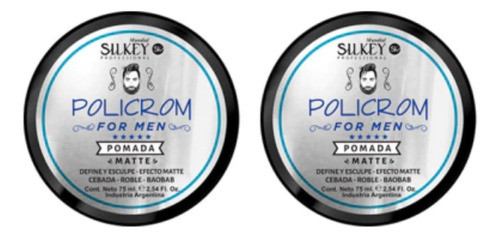 Silkey Barbería For Men - Pomada Matte 75ml Definición X 2u 0