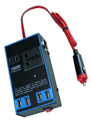 Inversor De Energia Para Carro 12v 24v A 110v 220v 1500w Mul 0