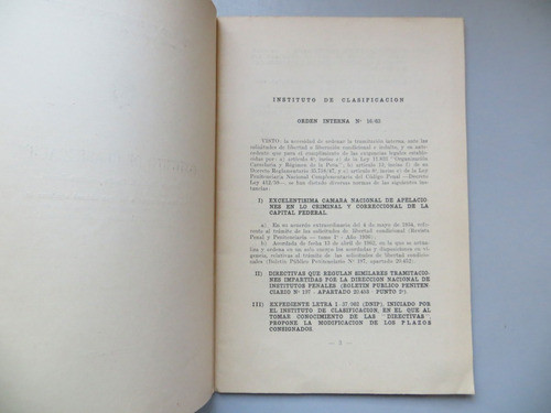 Instituto De Clasificación Emilio Bonnet Min Educ Y Jus 1963 1