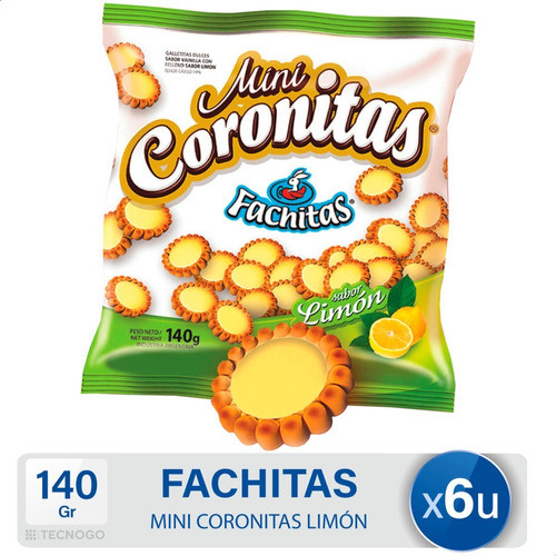 Galletitas Fachitas Mini Coronitas Limon - Pack X6 Paquetes 0