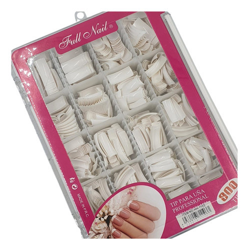 Tips Uñas Blanco X 800 Sonrisa Y Escalon + Glue Lefemme 0
