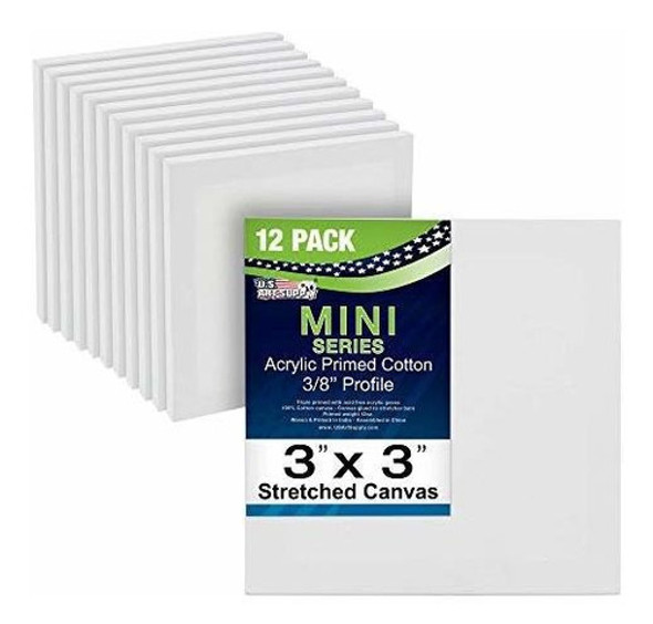 Bastidores De Lienzo C/imprimacion Profesional 7.6x7.6cm 12u 0