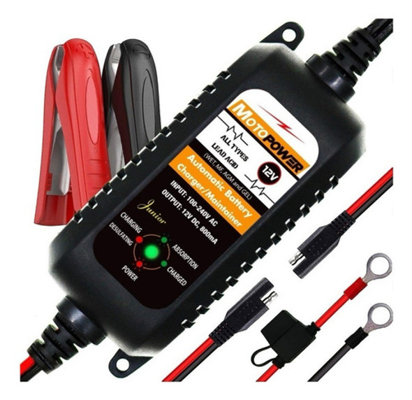 Cargador Mantenedor Bateria 12v Inteligente Moto Atv Auto 0
