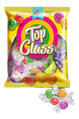 Caramelos Surtidos Top Class Limón Uva Naranja Fresa 600g 0