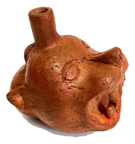 Jaguar Instrumento Viento Cerámica Chamánico Prehispánico 0