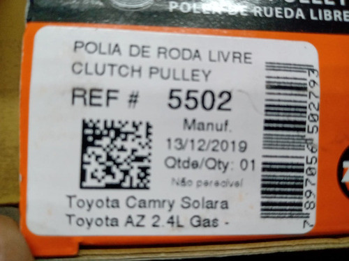 Polea De Alternador Con Embrague Zen 5502 1