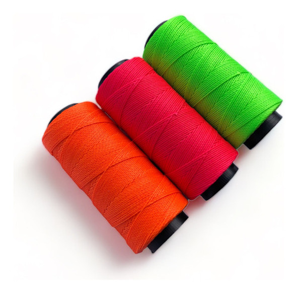 Linha Encerada 3 Cores Kit Completo Neon 1 Mm Aprox. 160 M 0