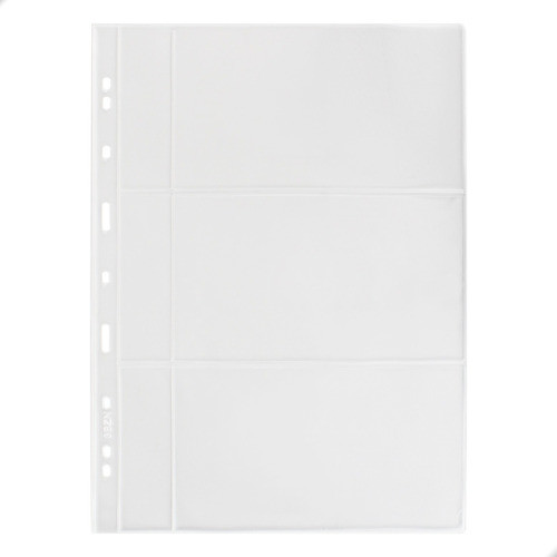 Kit 10 Folhas Cédulas Acetato 3 Div 32x24cm C/bolso 0