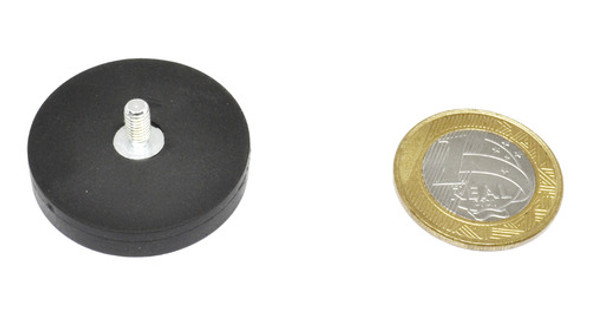 Fixador Magnético 34 Mm Emborrachado Pino Rosca Força 6kg 1