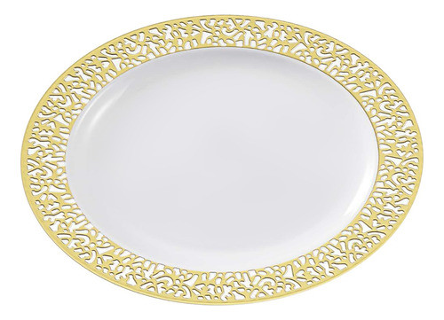 Prato De Plástico 19cm Luxo Provençal Ouro 6 Unidades 0