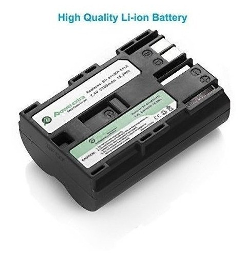 Powerextra 2 Pack Reemplazo Recargable Canon Bp-511, Bp-511a 1