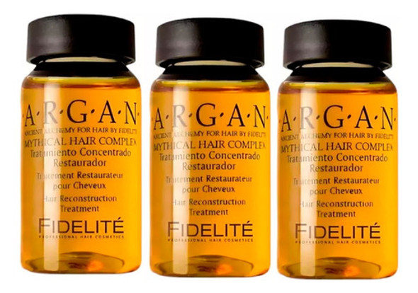 Fidelite 3 Ampollas Argan Tratamiento Cabello Seco Reparador 0