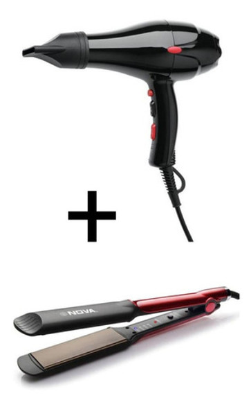 Combo Planchita Alisadora Cerámica + Secador De Pelo 2000w 0