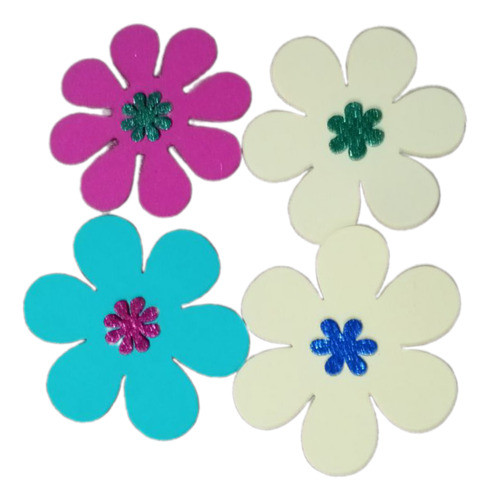 Pack 10 Flores En Goma Eva 10cm C/u 0
