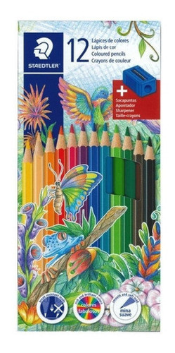 Lapices De Colores Largos X12 Unid + 1 Sacapunta Staedtler 0