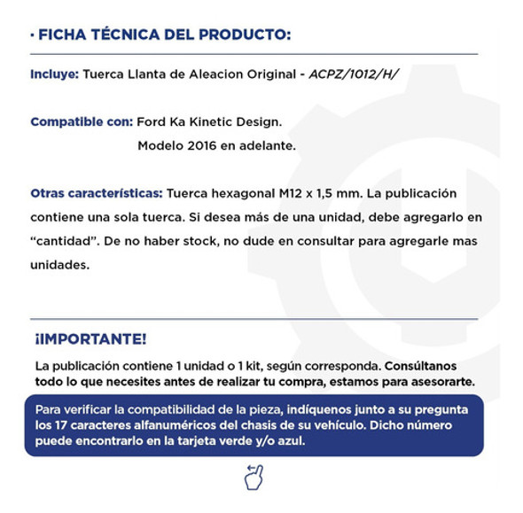 Tuerca Llanta De Aleacion Ford Transit 14+ Original 1