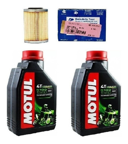 Kit Filtro Aceite Original + Motul Bajaj Rouser Ns 200 0